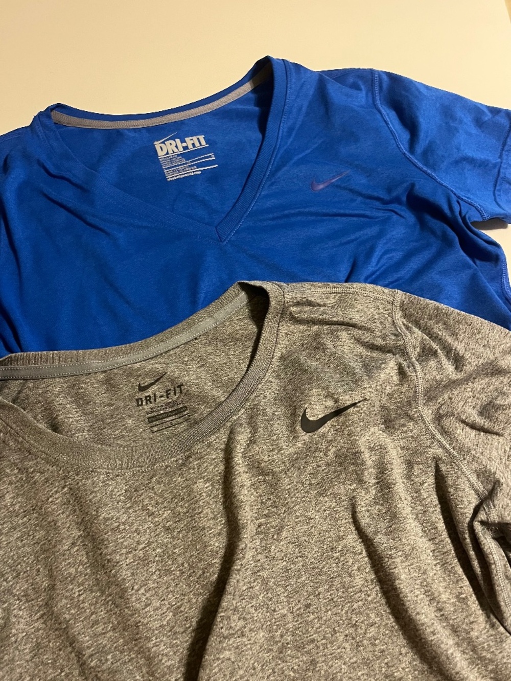 Bundle of 2 Nike Dri-FIT royal blue and grey athletic T-shirt size Large
